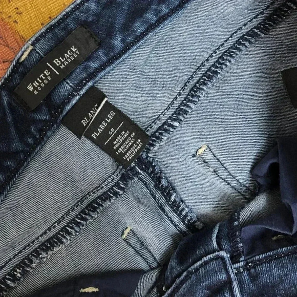 White House Black Market Jeans Blanc Flare Leg Size 6S - Picture 5 of 8